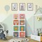 Kids Portable Multi-Cube Closet Storage Cabinet with Cartoon Doors and Sturdy Metal Wires Connections